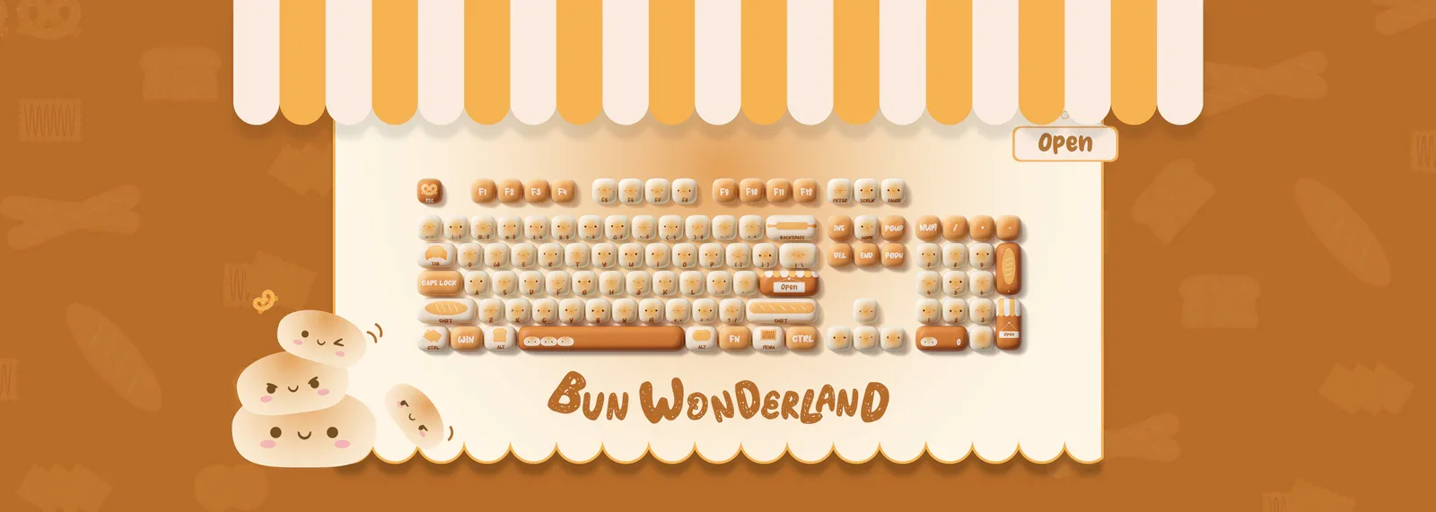 AKKO Keycap set –Bun Wonderland (PBT Dye-subbed / MOG profile / 139 nút)
