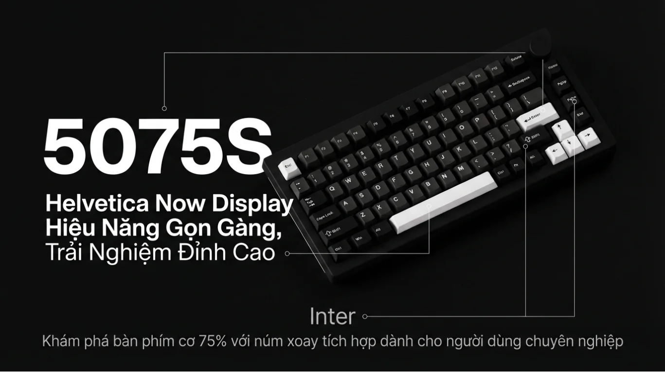 Bàn phím cơ AKKO 5075S Black&Silver (Hotswap/Led RGB/USB Type-C)