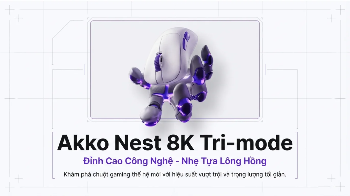 Chuột Không dây Gaming Akko Nest Tri-mode Black