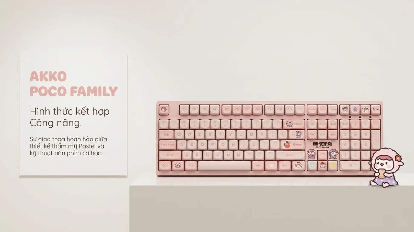 Bàn phím AKKO 3108RF V3 POCO LAMB (Hotswap/USB Type-C/Wireless/No Led)