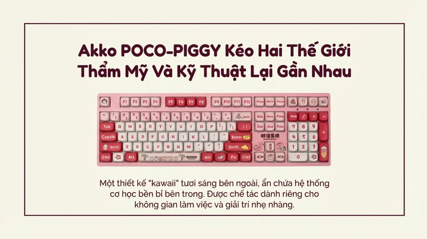 Bàn phím AKKO 3108RF V3 POCO PIGGY (Hotswap/USB Type-C/Wireless/No Led)