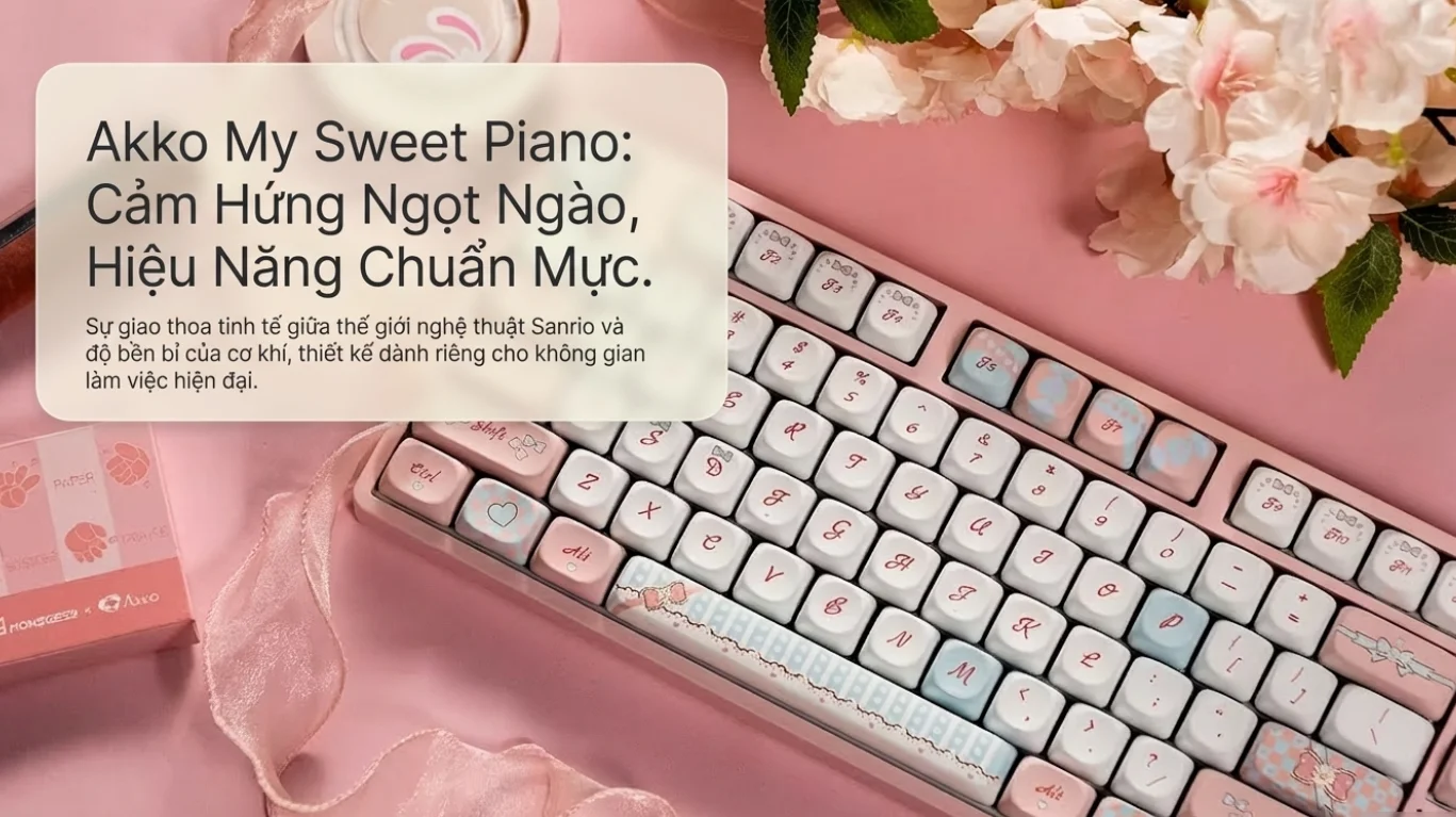Bàn phím AKKO 3108RF V3 Piano Sweet (Hotswap/USB Type-C/Wireless/No Led)
