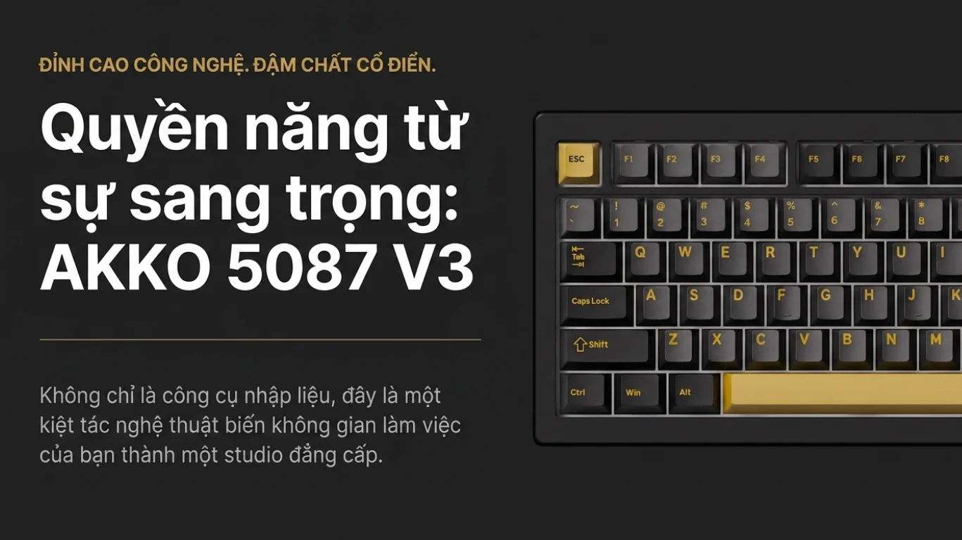 Bàn phím AKKO 5087 V3 Black&Gold (Bluetooth5.0/2.4GHz/USB Type-C/Hotswap/Switch Piano V3 Pro)