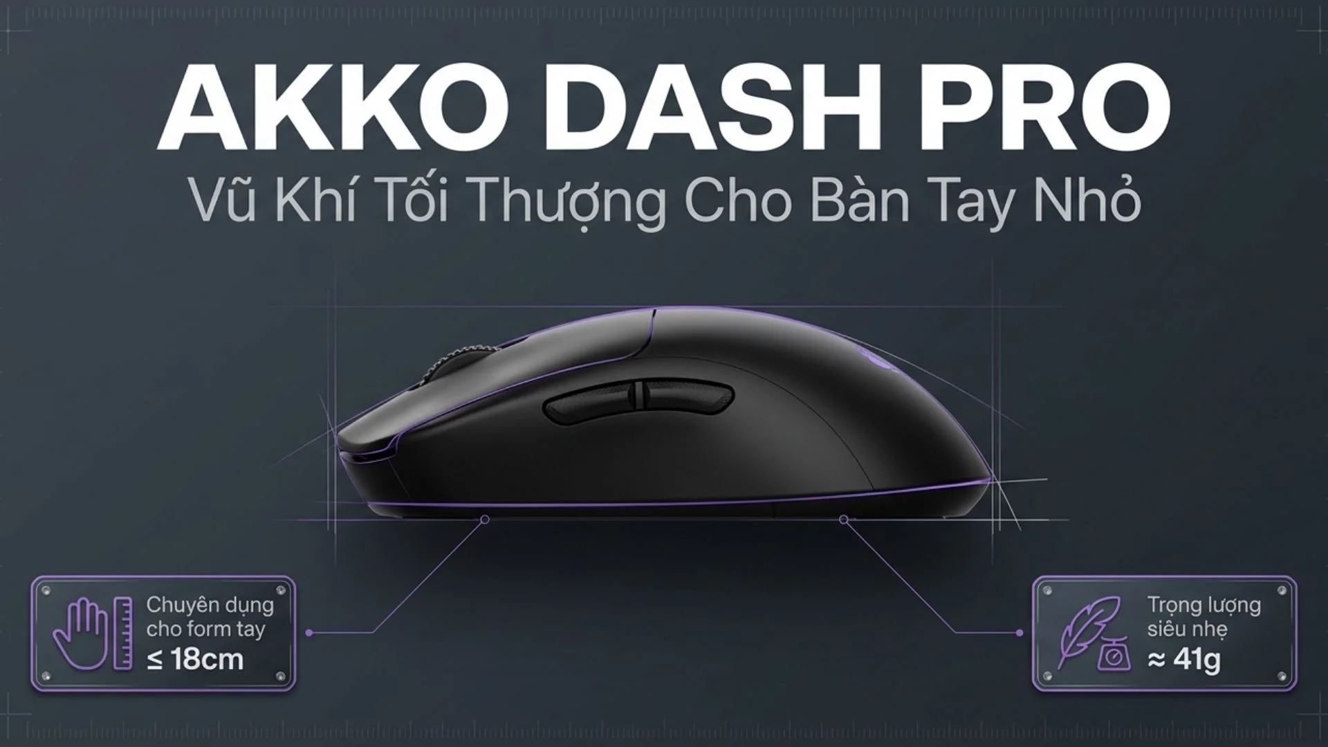 Chuột Không dây Gaming Akko Dash Pro Black