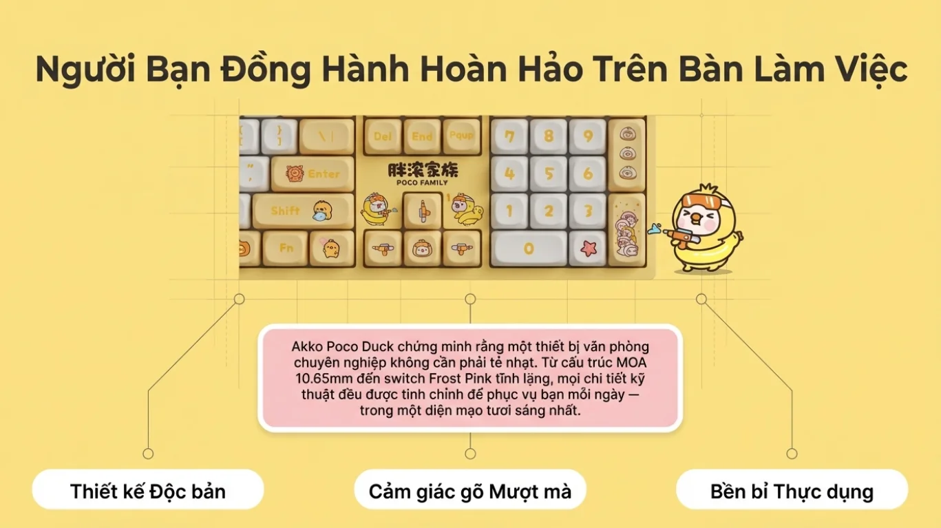 Bàn phím AKKO 3108RF V3 POCO DUCK (Hotswap/USB Type-C/Wireless/No Led)