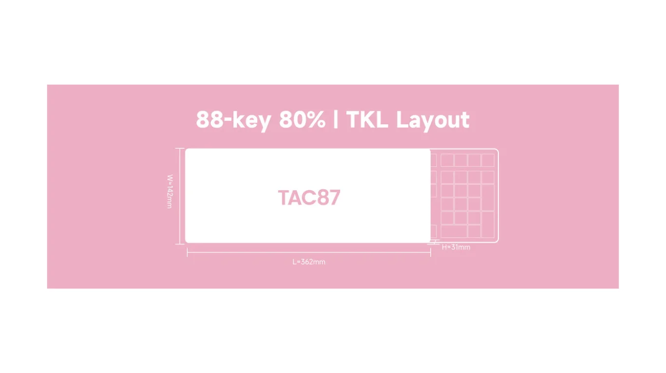Bàn phím cơ AKKO TAC87 Prunus Lannesiana Stellar Rose Switch - 3 Mode