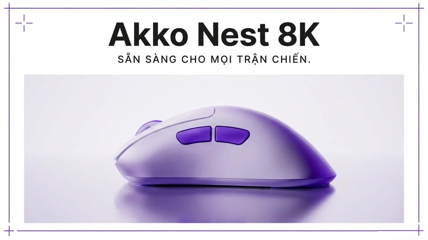 Chuột Không dây Gaming Akko Nest Tri-mode Black