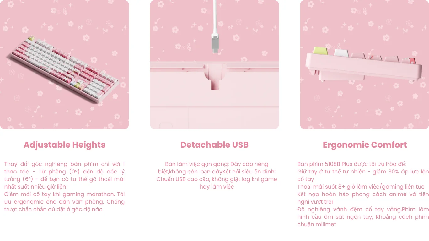 Bàn phím cơ AKKO 5108B Plus Sakura Miku Akko Piano Pro Switch