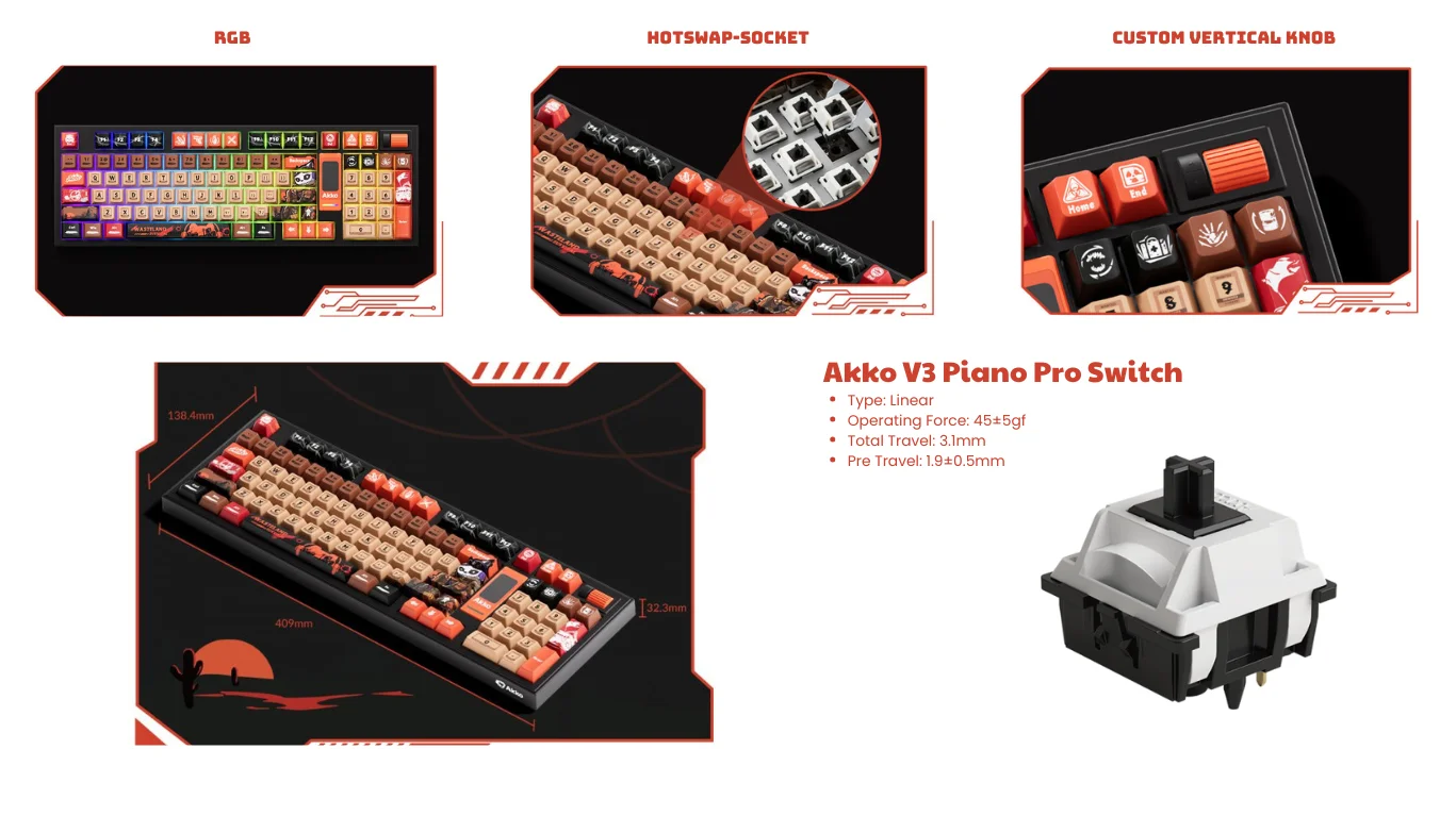 Bàn phím AKKO 5098B Wasteland Survival (RGB / Hotswap / Akko V3 Piano Pro)