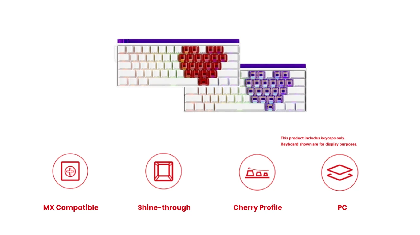 Veekos Love Keycaps (purple/red)