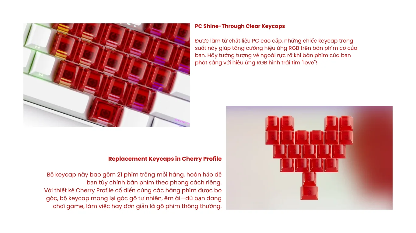 Veekos Love Keycaps (purple/red)