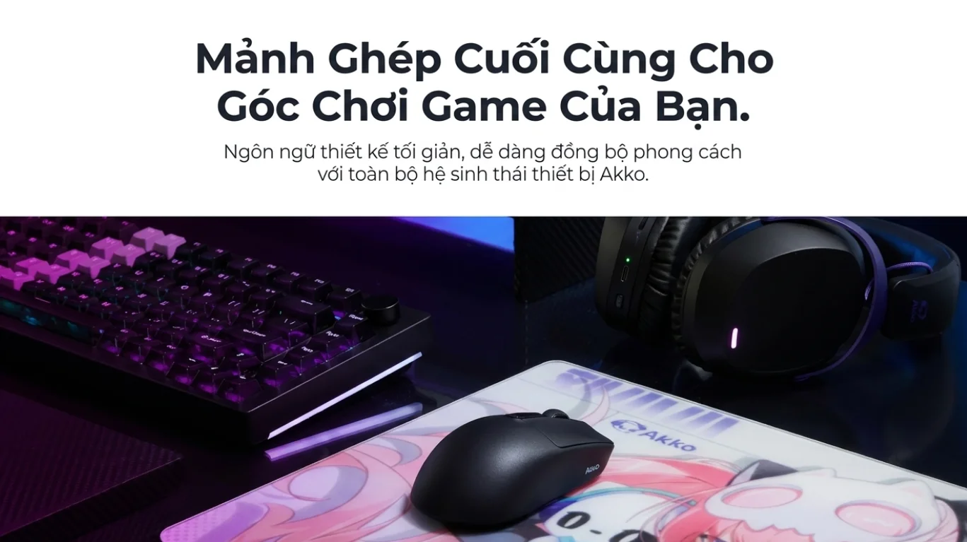 Chuột Không dây Gaming Akko Dash V9 Max Black