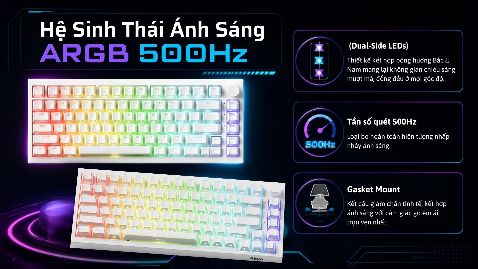 Bàn phím cơ AKKO 5075 V5 HE Comic – White