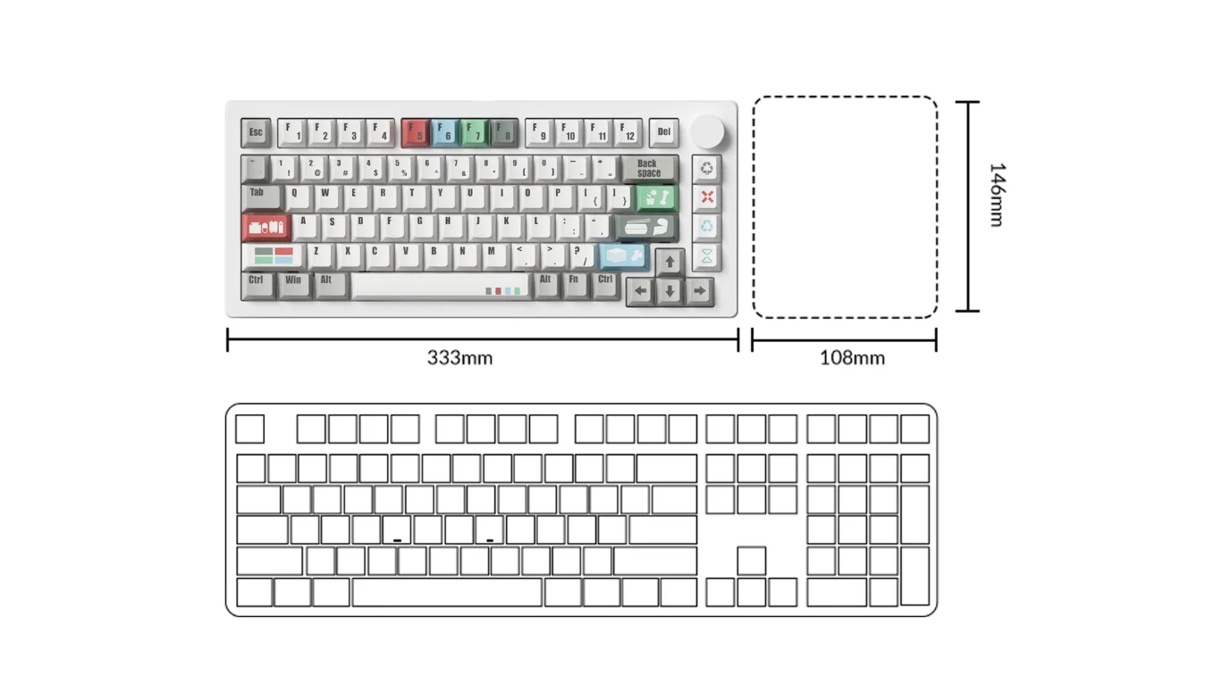 Bàn phím cơ MonsGeek M1 V5 VIA Recycling Botany Switch