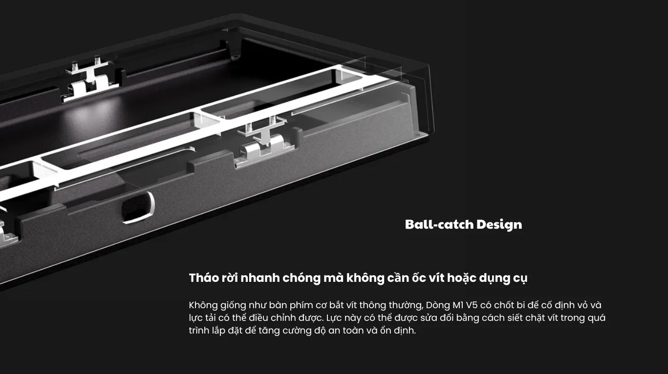 Bàn phím MonsGeek M1 V5-SP Contour Black (RGB/Aluminum/Akko V3 Piano Pro)