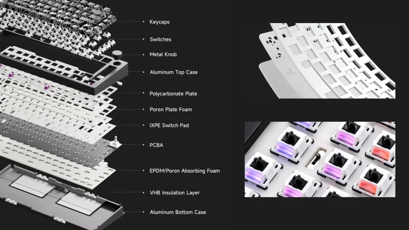 Bàn phím MonsGeek M1 V5-SP Contour Black (RGB/Aluminum/Akko V3 Piano Pro)