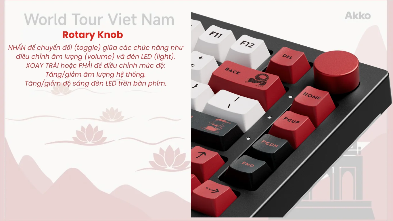 Bàn phím cơ AKKO 5075B Plus Black World Tour Viet Nam