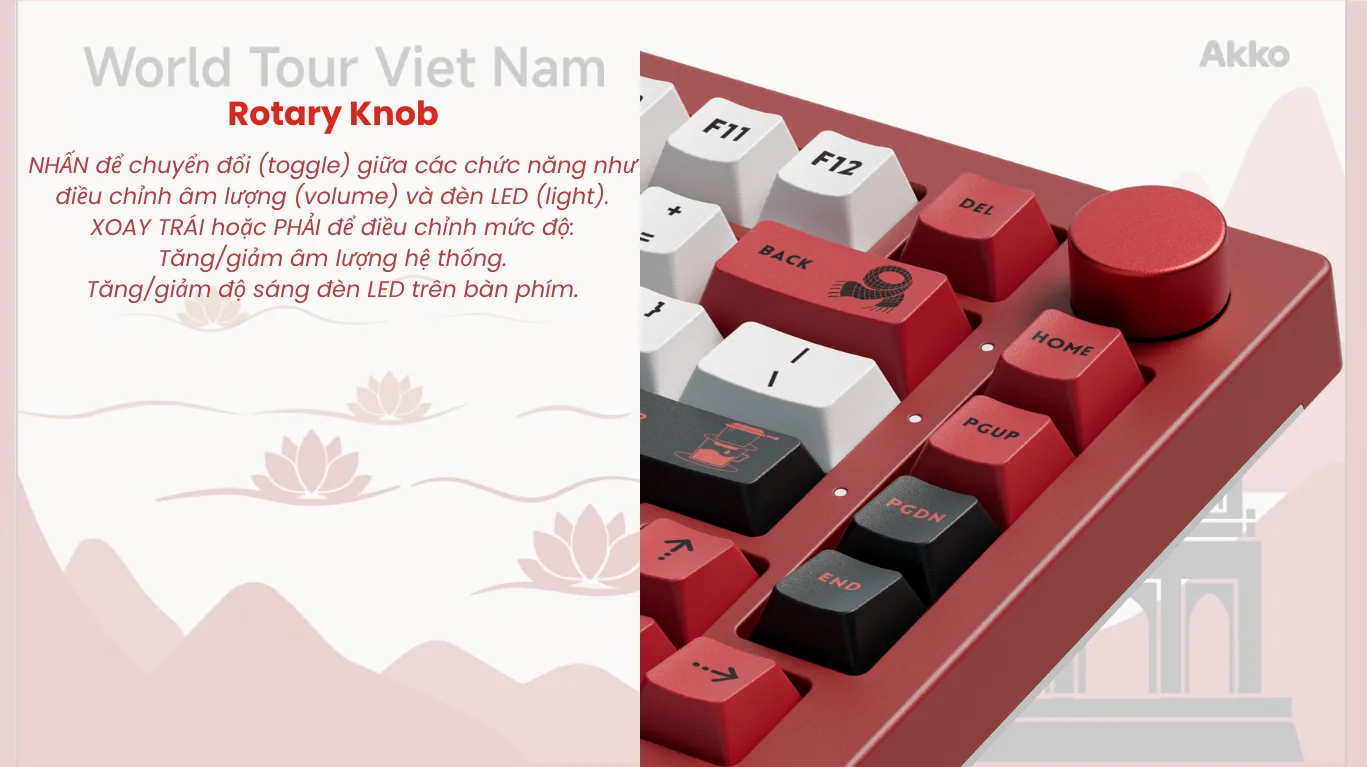 Bàn phím cơ AKKO 5075B Plus Red World Tour Viet Nam