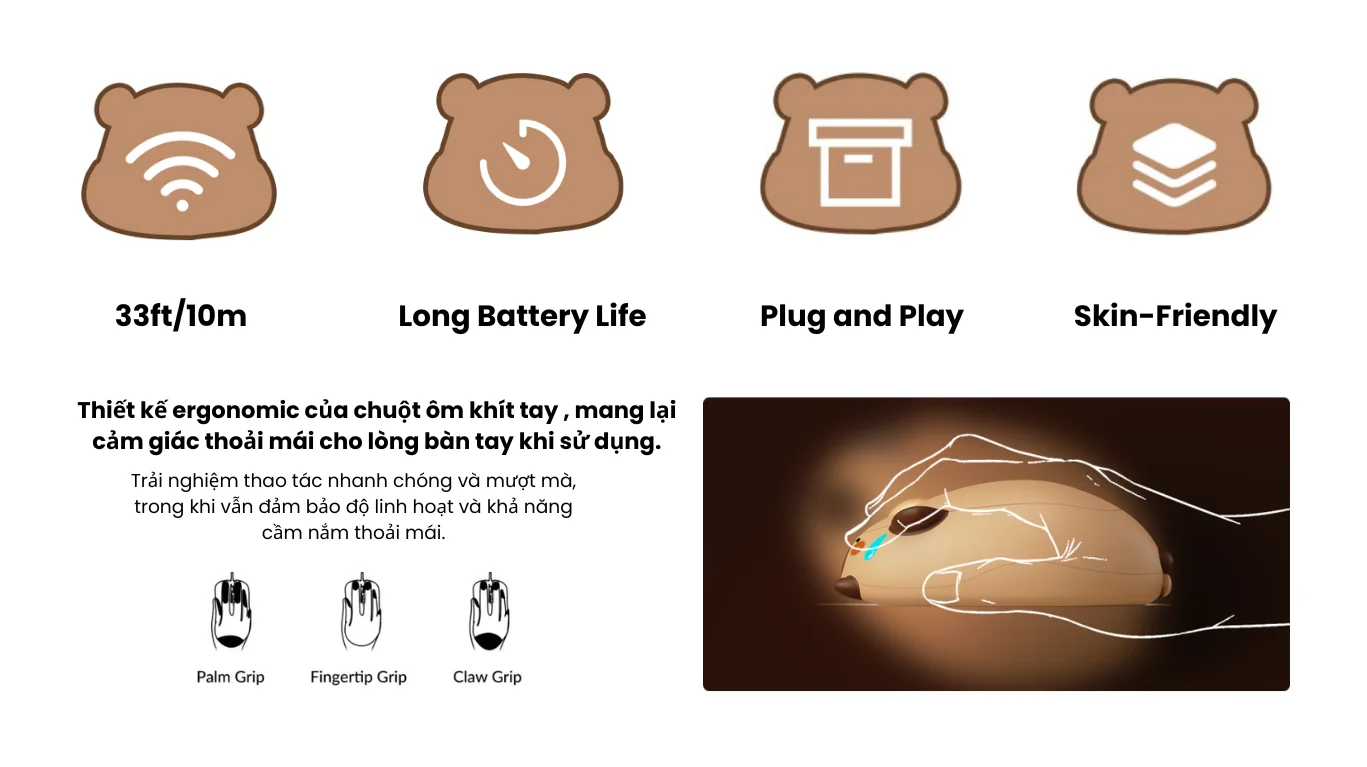Chuột không dây AKKO Capybara Mouse