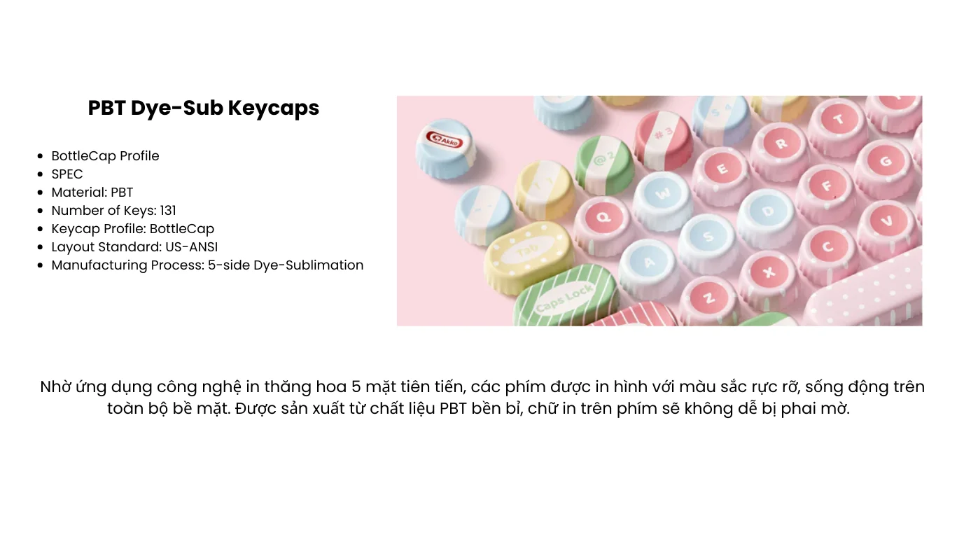 Nút bàn phím Akko BottleCap Keycaps – Classic