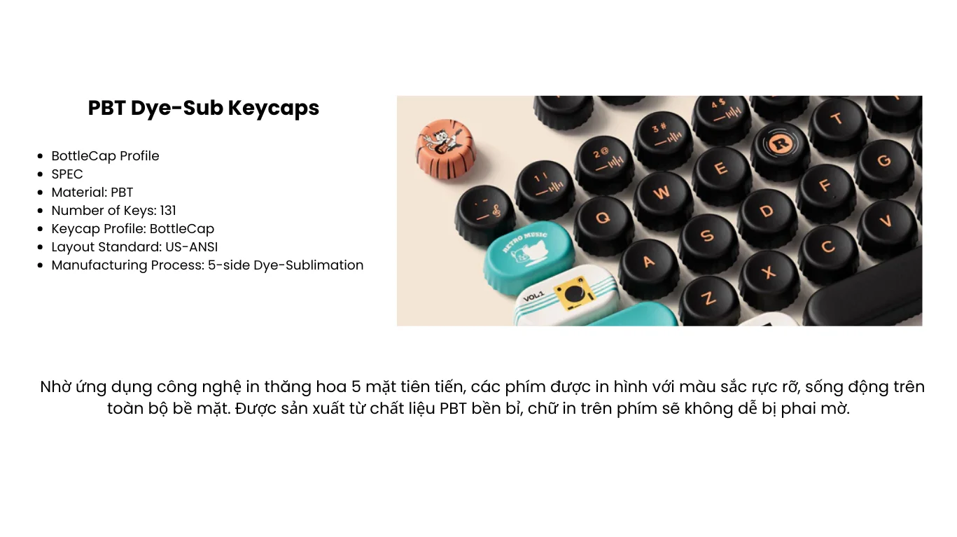 Nút bàn phím Akko BottleCap Keycaps – Punk Cat