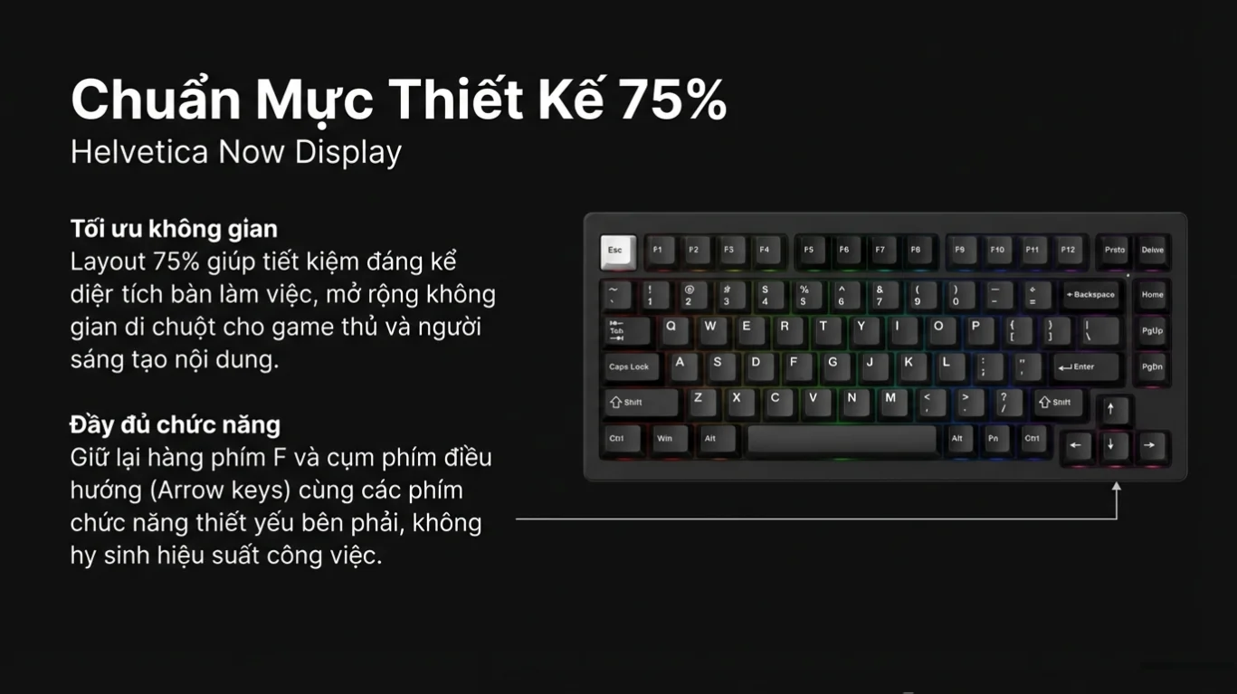 Bàn phím cơ AKKO 5075S Black&Silver (Hotswap/Led RGB/USB Type-C)