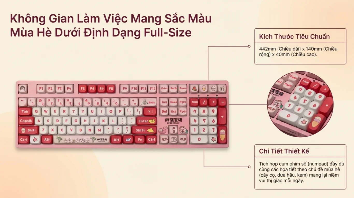 Bàn phím AKKO 3108RF V3 POCO PIGGY (Hotswap/USB Type-C/Wireless/No Led)