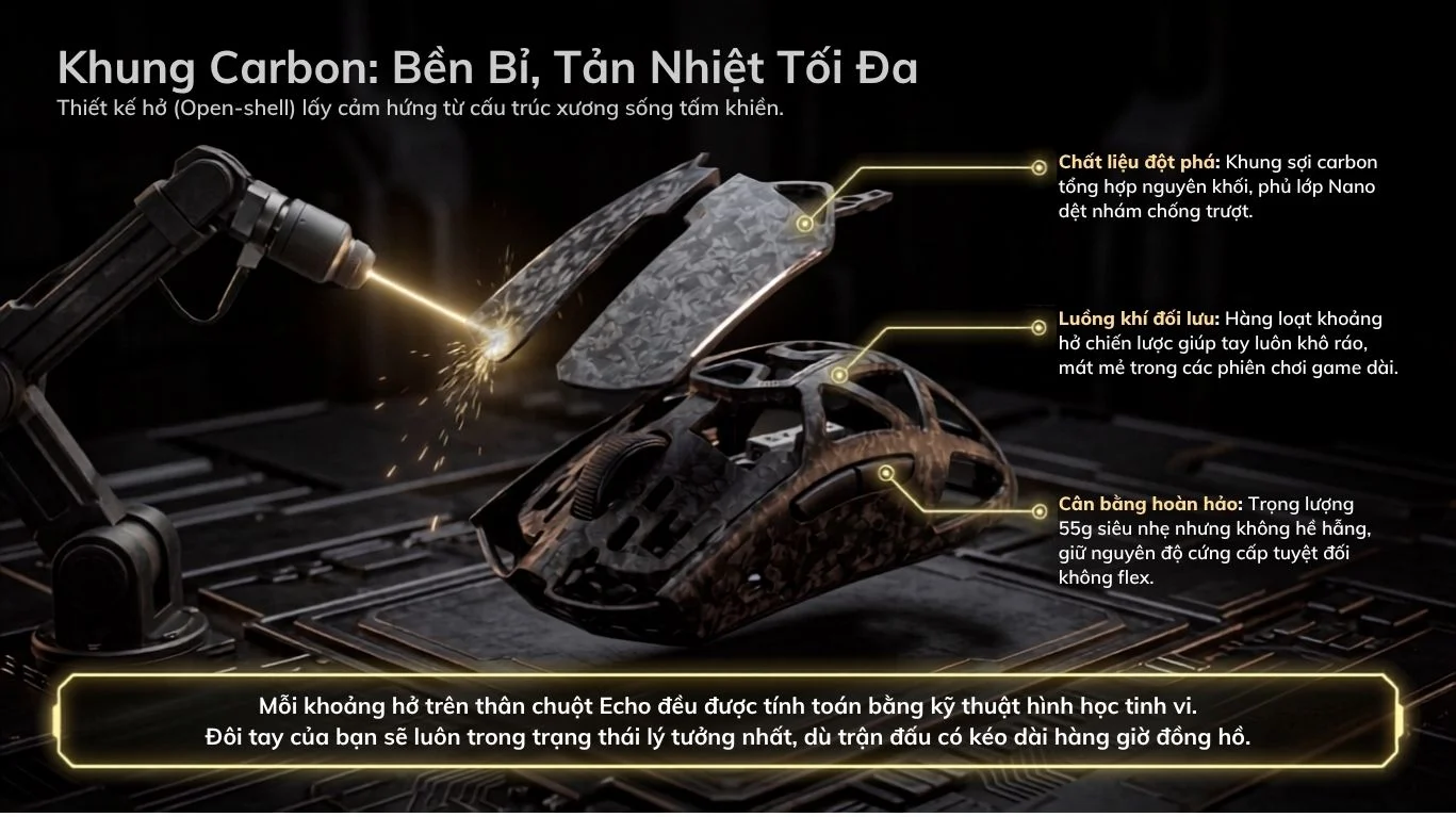 Chuột Không dây Gaming Akko Echo TAN8 Master Silver