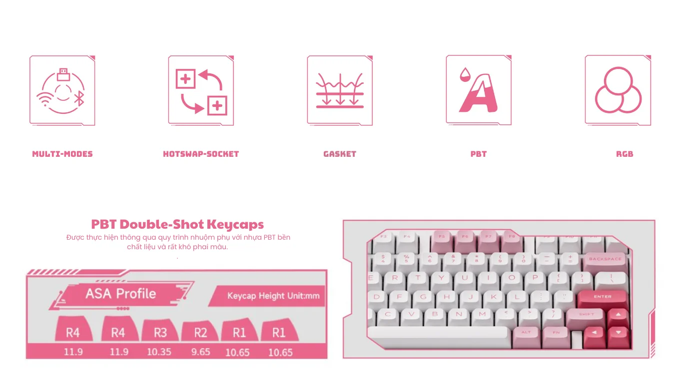 Bàn phím AKKO 5098B Prunus Lannesiana (RGB / Hotswap / Akko V3 Piano Pro)