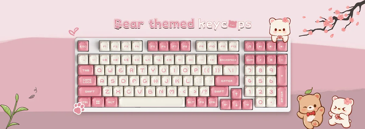 AKKO Keycap set – Dim Sum Bear (PBT Dye-subbed / OEM profile / 122 nút)