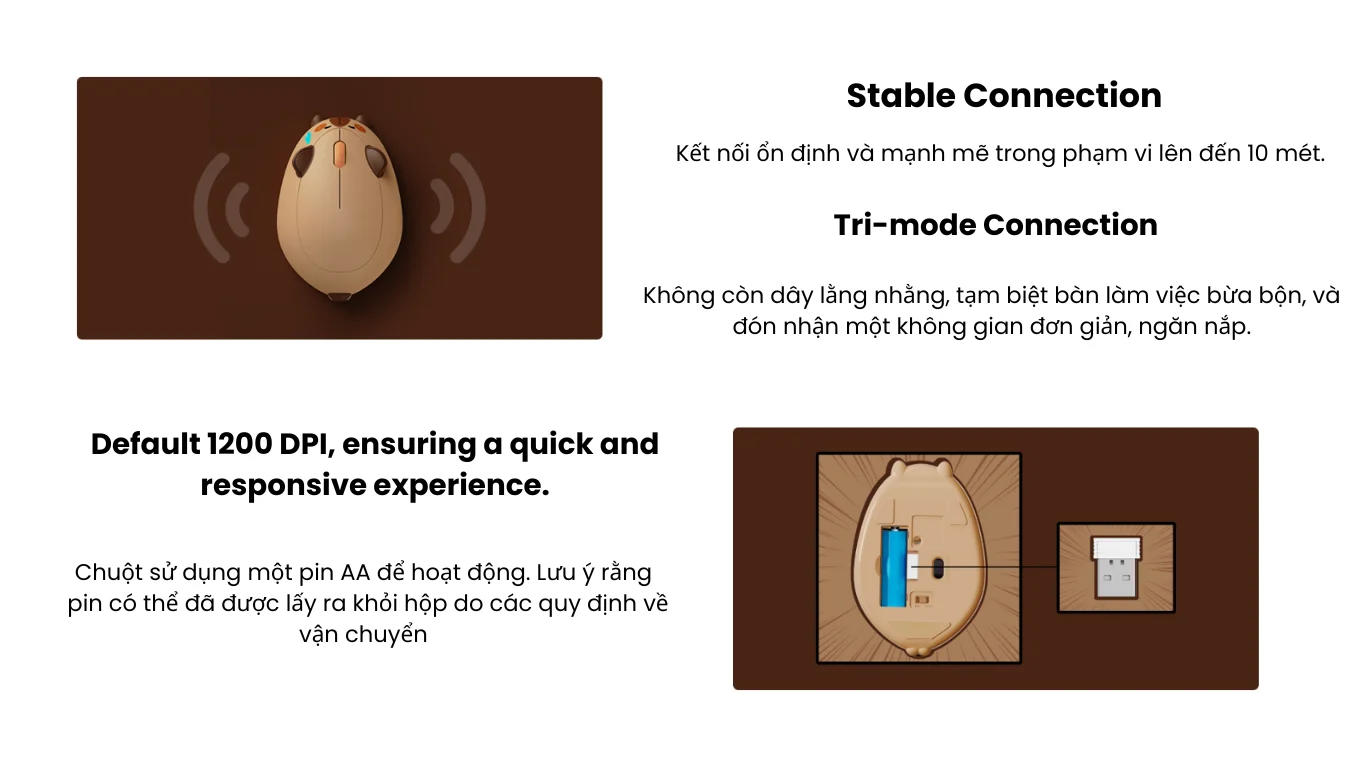 Chuột không dây AKKO Capybara Mouse