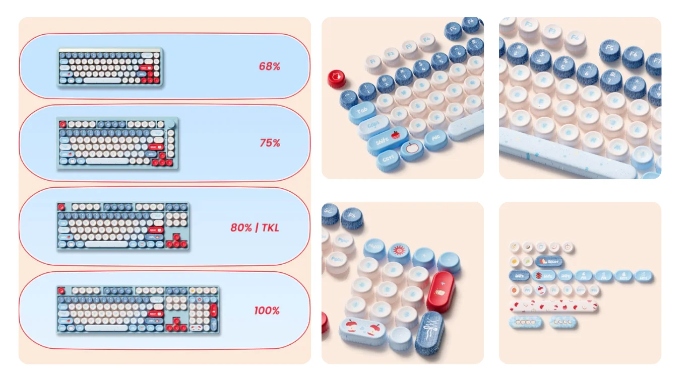 Nút bàn phím Akko BottleCap Keycaps – Apple Wave