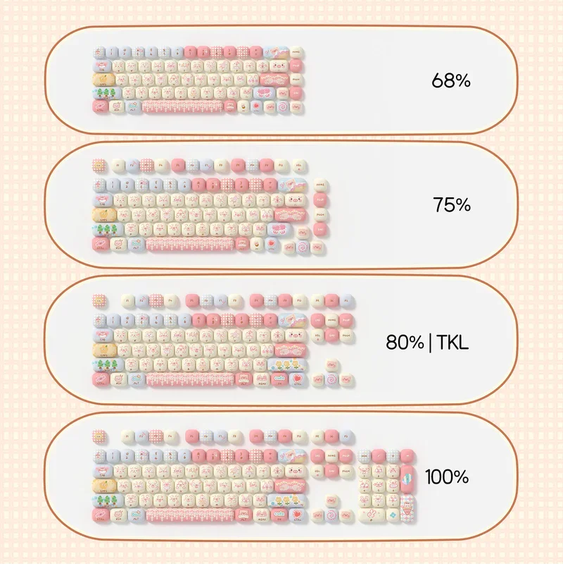 AKKO Keycap set – Piggy Party Cute (PBT Dye-subbed / MOG profile / 139 nút)
