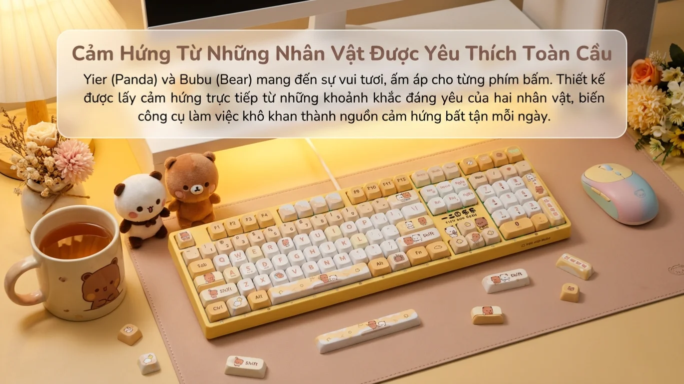 Bàn phím AKKO 5108B Plus Yier and Bubu yellow