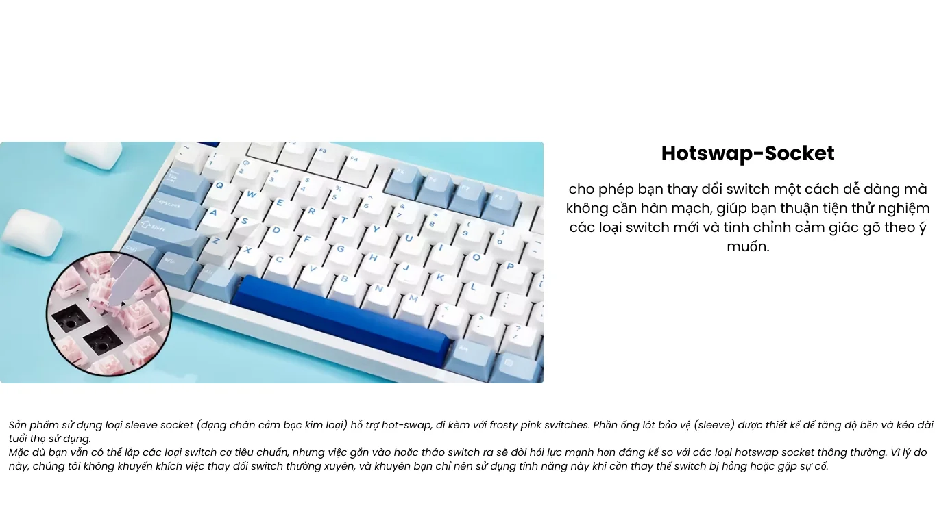 Bàn phím AKKO 3108RF V3 Glacier (Hotswap/USB Type-C/Wireless/No Led)
