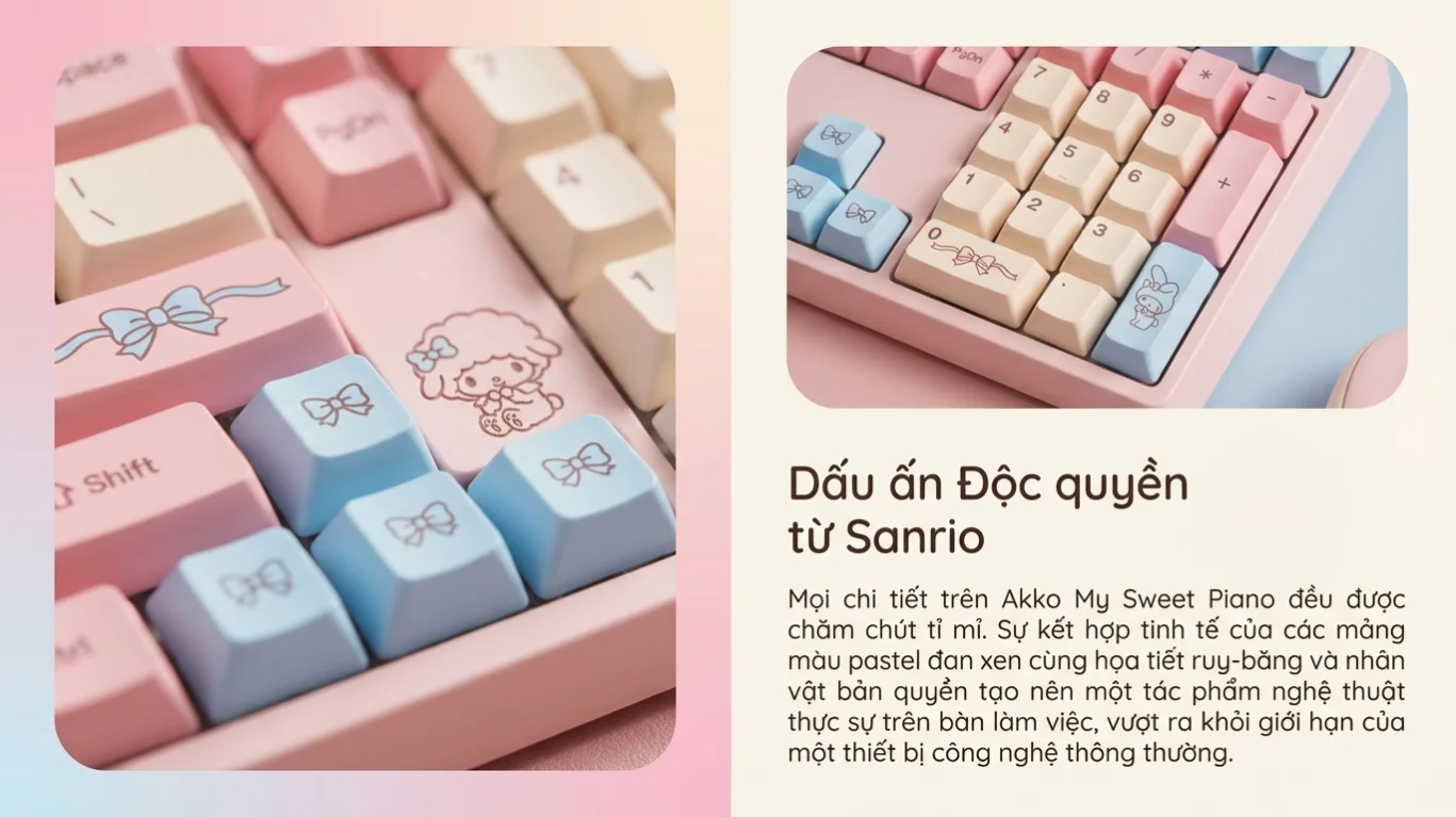 Bàn phím AKKO 3108RF V3 Piano Sweet (Hotswap/USB Type-C/Wireless/No Led)