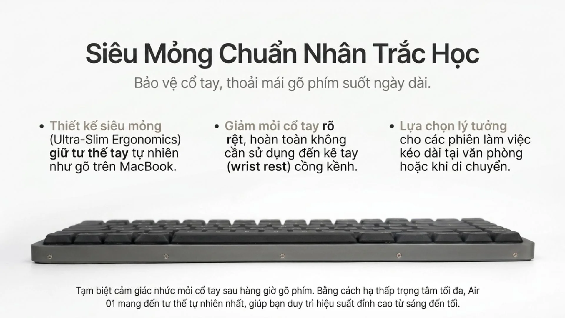 Bàn phím cơ AKKO Air 01 Ink Black (Khung nhôm/ Hotswap/Bluetooth5.0-2.4GHz-USB TypeC)