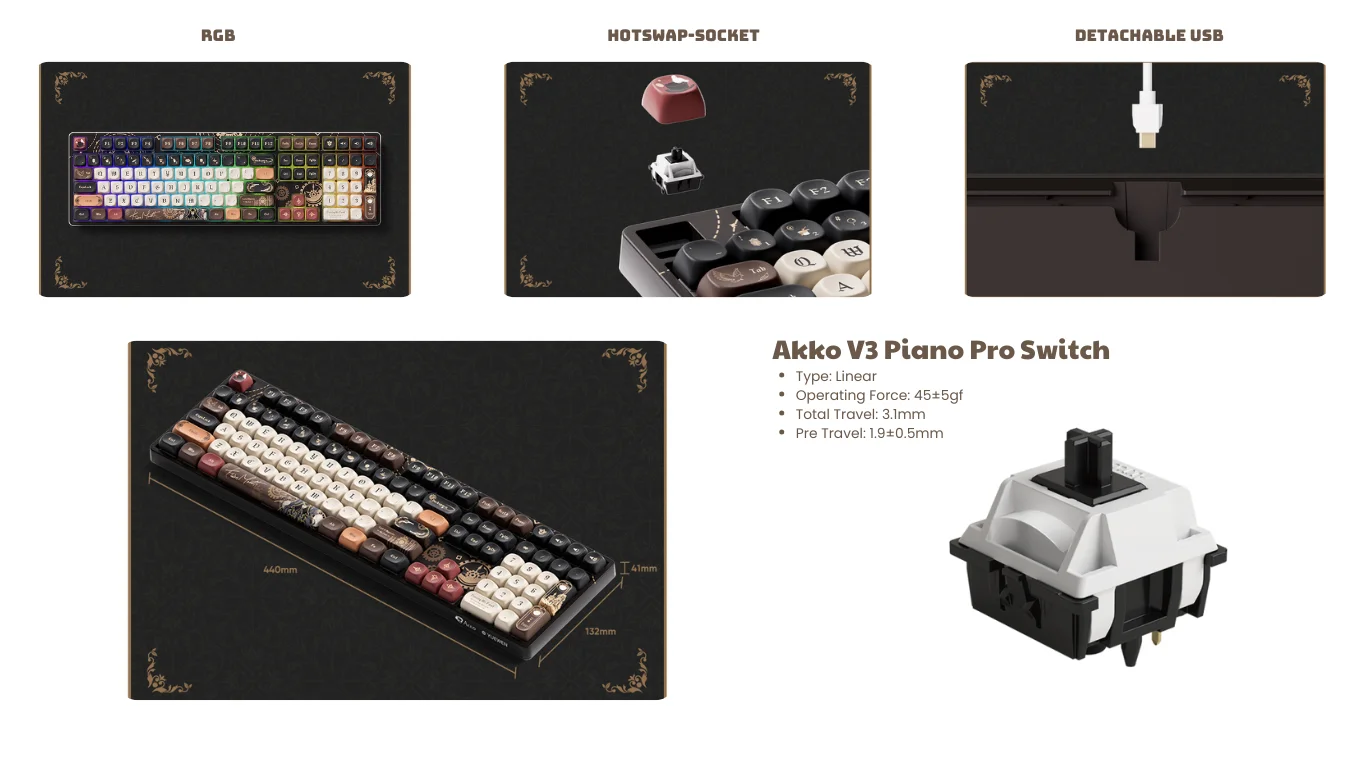 Bàn Phím AKKO 5108B Plus Lord of Mysteries (RGB / Hotswap / Piano Pro SW/ Multi-mode)