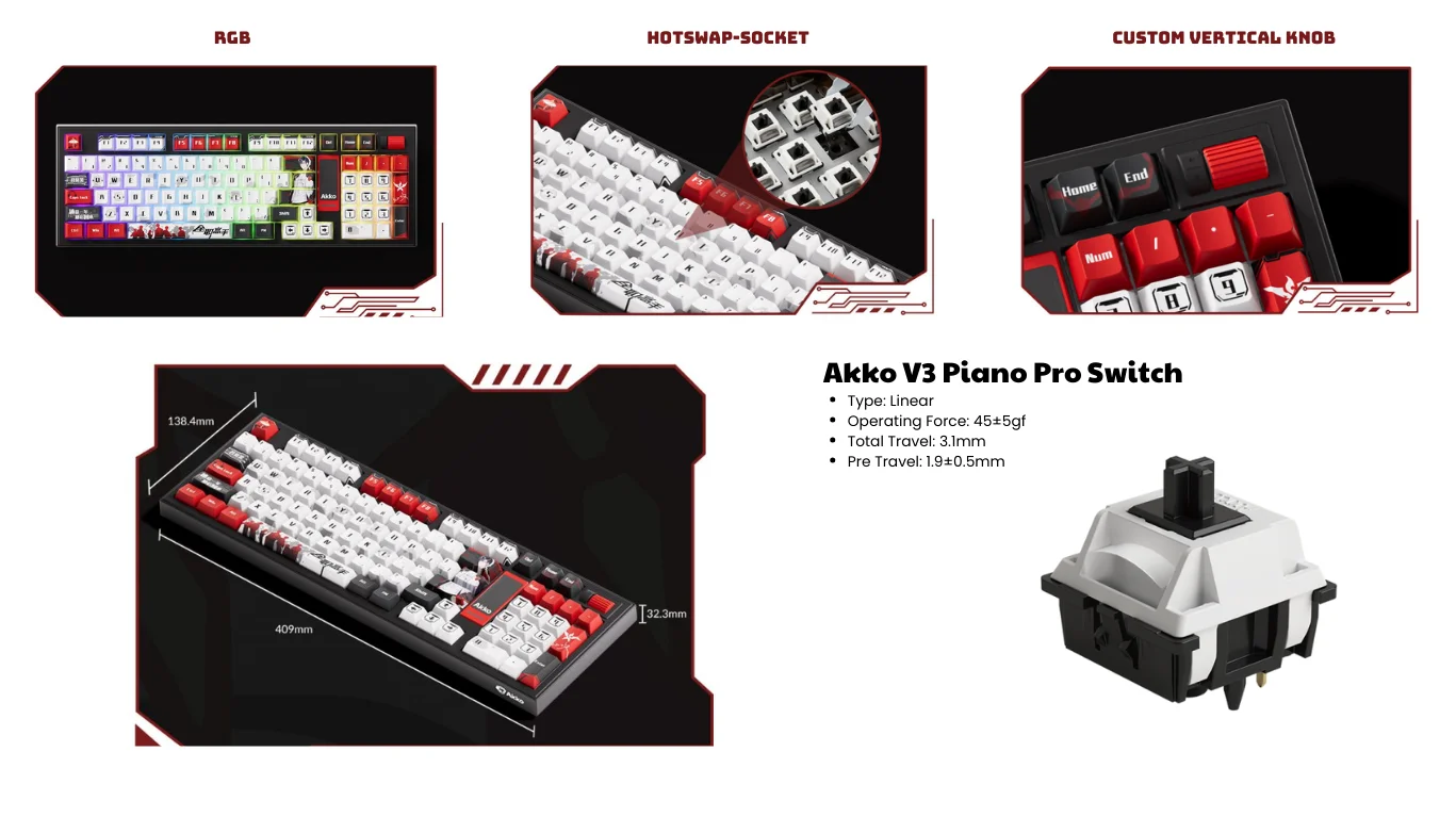 Bàn phím AKKO 5098B The King’s Avatar Ye Xiu (RGB / Hotswap / Akko V3 Piano Pro)