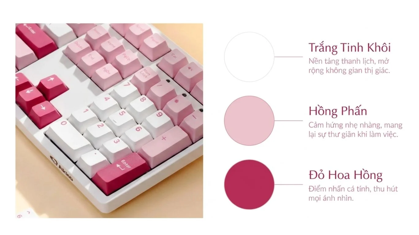 Bàn phím cơ AKKO 3108RF V3 Prunus Lannesiana (2.4GHz / USB Type-C, No LED, No Hotswap)