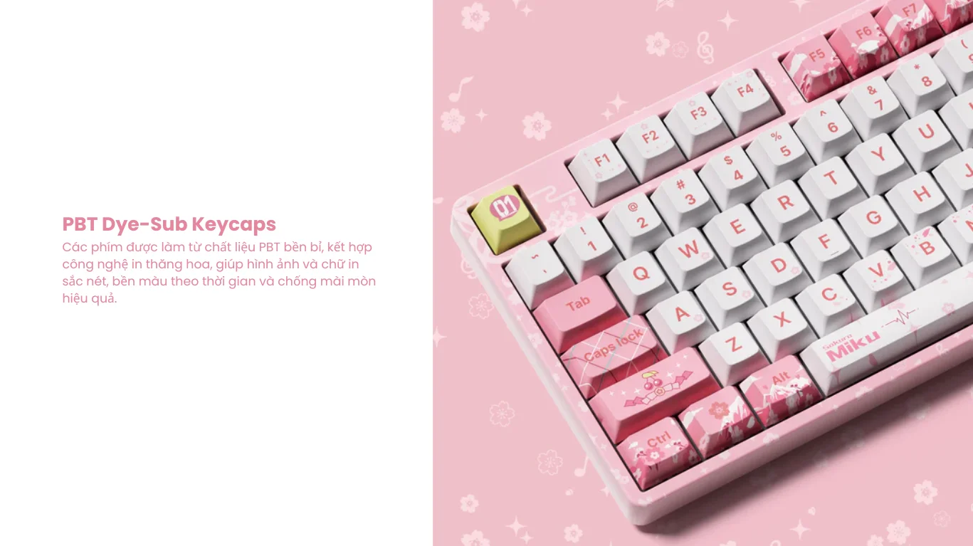 Bàn phím cơ AKKO 5108B Plus Sakura Miku Akko Piano Pro Switch