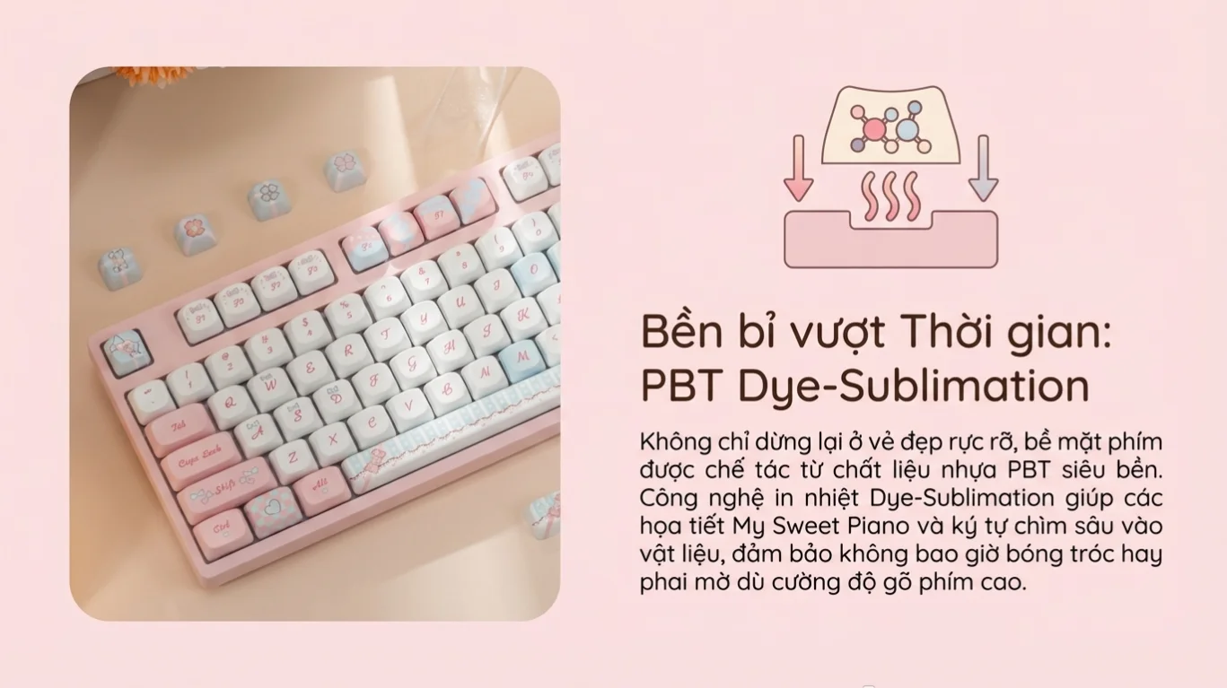Bàn phím AKKO 3108RF V3 Piano Sweet (Hotswap/USB Type-C/Wireless/No Led)
