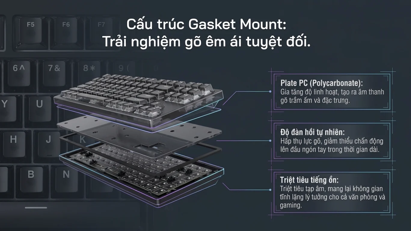 Bàn phím AKKO 5087 V3 Transparent (Bluetooth5.0/2.4GHz/USB Type-C/Hotswap/Akko V3 Piano Pro)