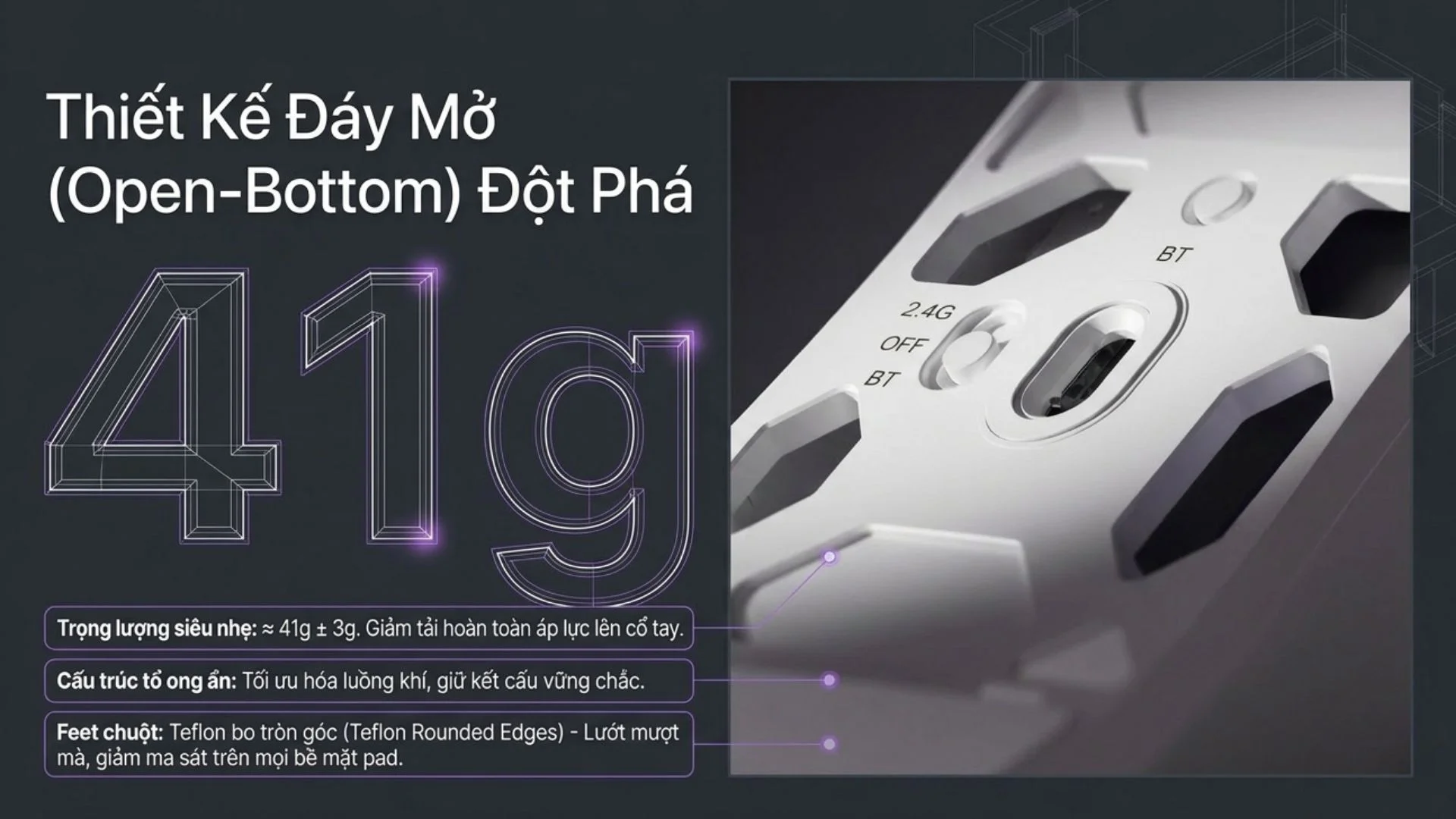 Chuột Không dây Gaming Akko Dash Pro Black