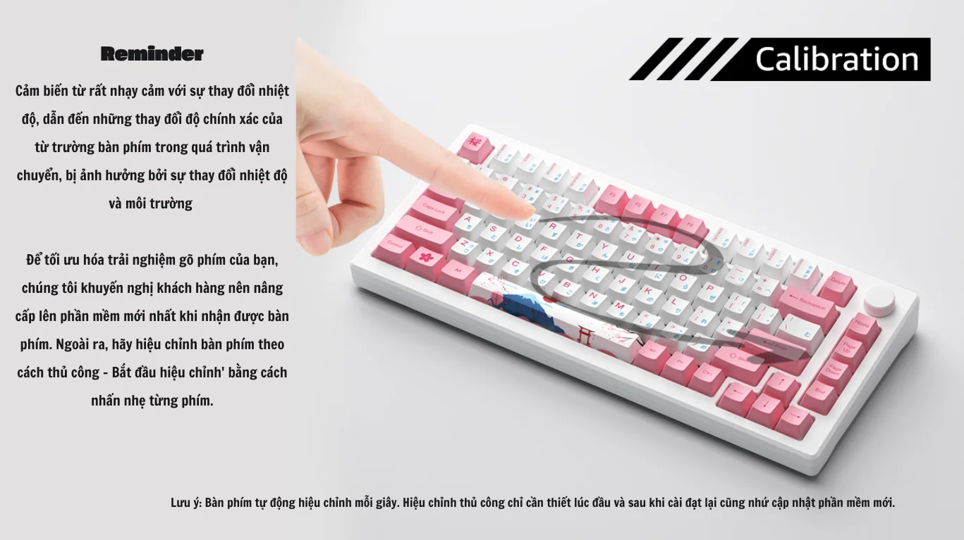 Tặng kèm dây cáp - Bàn phím AKKO MOD007B-HE PC Tokyo Sakura Pink Magnetic Switch