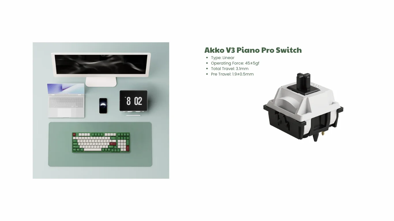 Bàn Phím cơ AKKO 3098B Plus Matcha Red Bean Akko Piano Pro