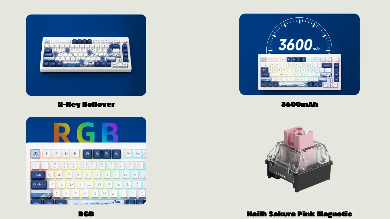 🎁🎁🎁Tặng quạt tản nhiệt 529k - Bàn phím AKKO MOD007B-HE PC Santorini Sakura Pink Magnetic Switch