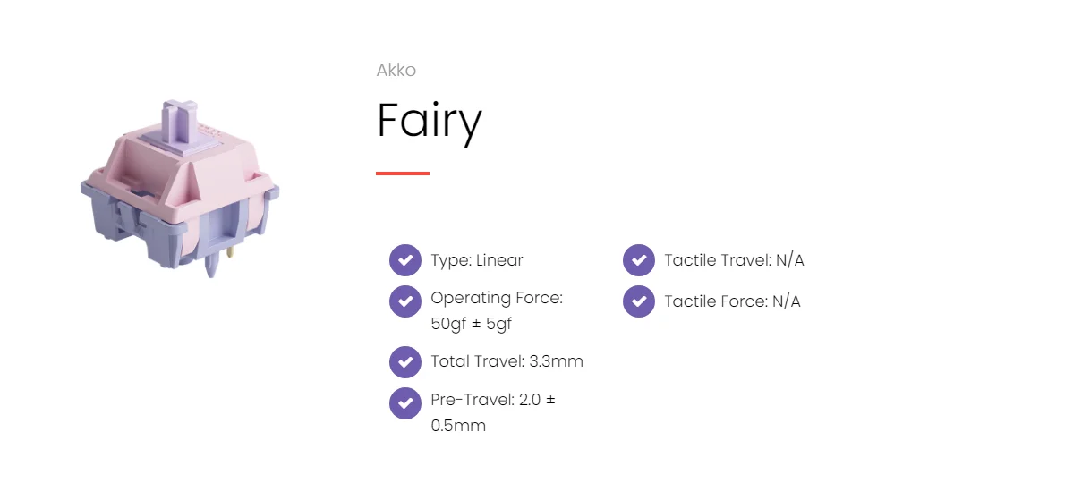 AKKO Fairy Switch (Silent) ( 5 pin / 45 switch)