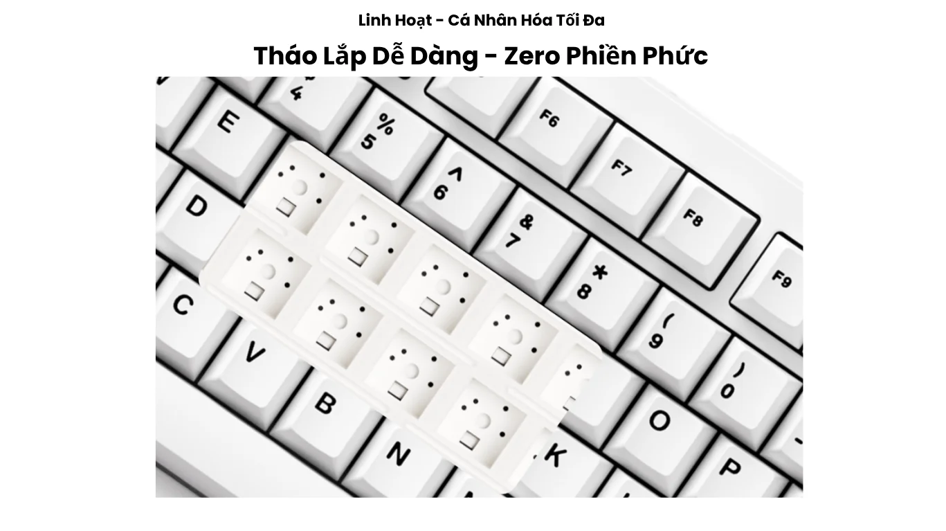 Bàn phím cơ MonsGeek M1 V5 Black on white Mirror Switch