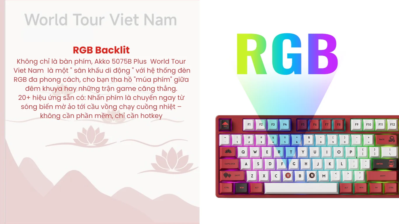 Bàn phím cơ AKKO 5108B Plus Red World Tour Viet Nam